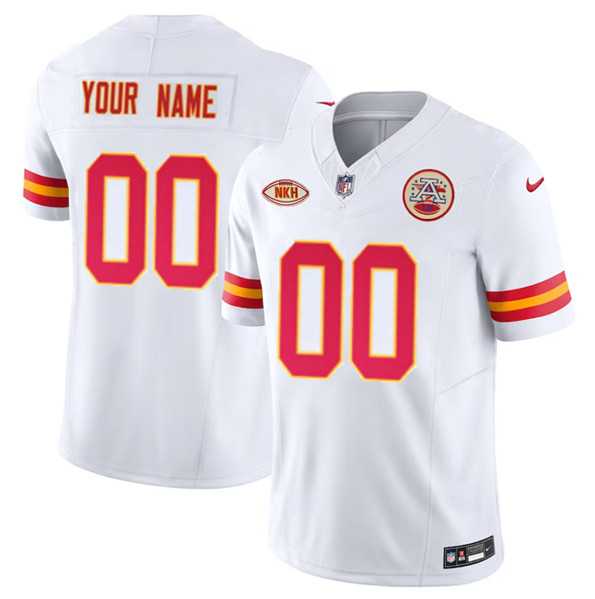 Men%27s Kansas City Chiefs Active Player Custom White 2023 F.U.S.E. With NKH Patch Vapor Untouchable Limited Football Stitched Jersey